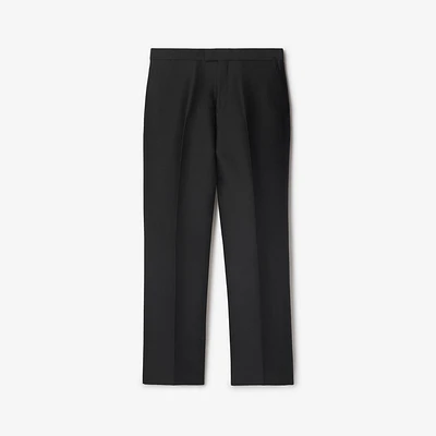 Wool Silk Tailored Trousers in Black - Men | Burberry® Official