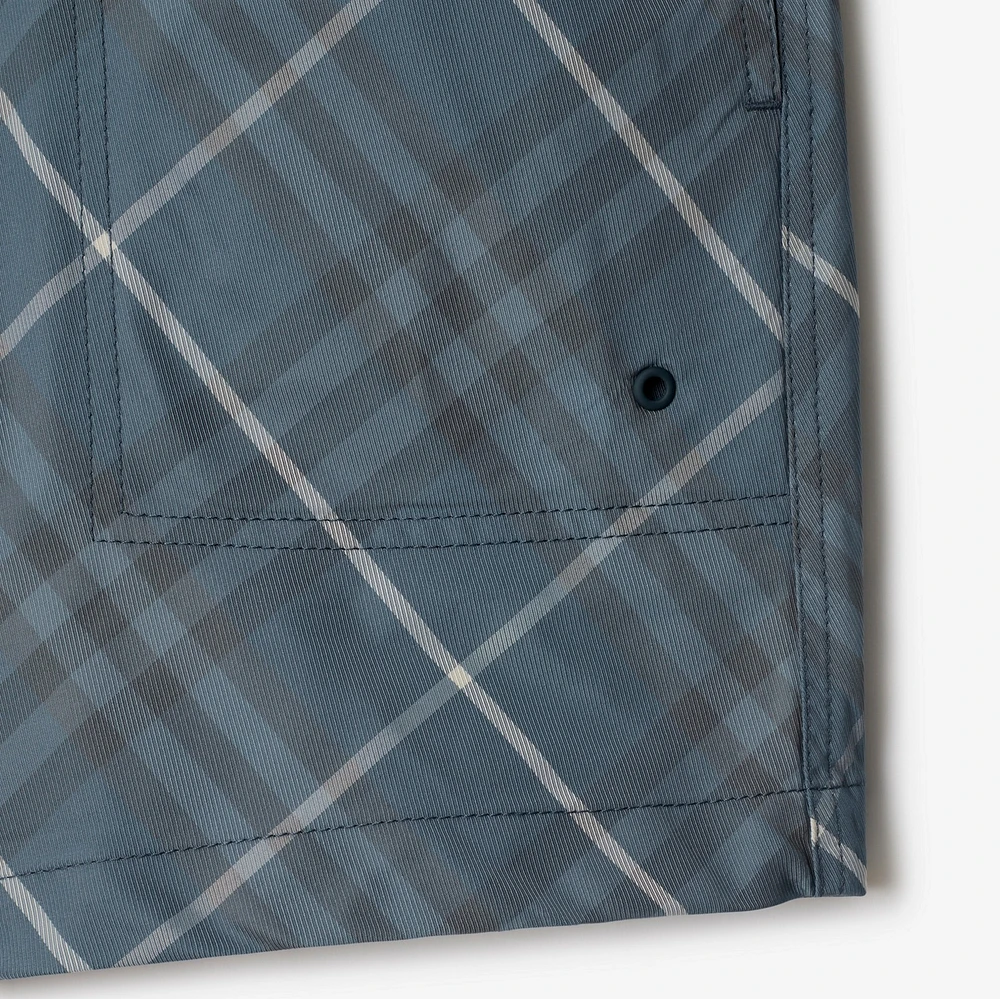 Check Swim Shorts in Pewter - Men | Burberry® Official