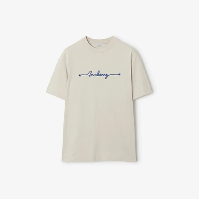 Knot Logo Cotton T-shirt in Sail - Men | Burberry® Official