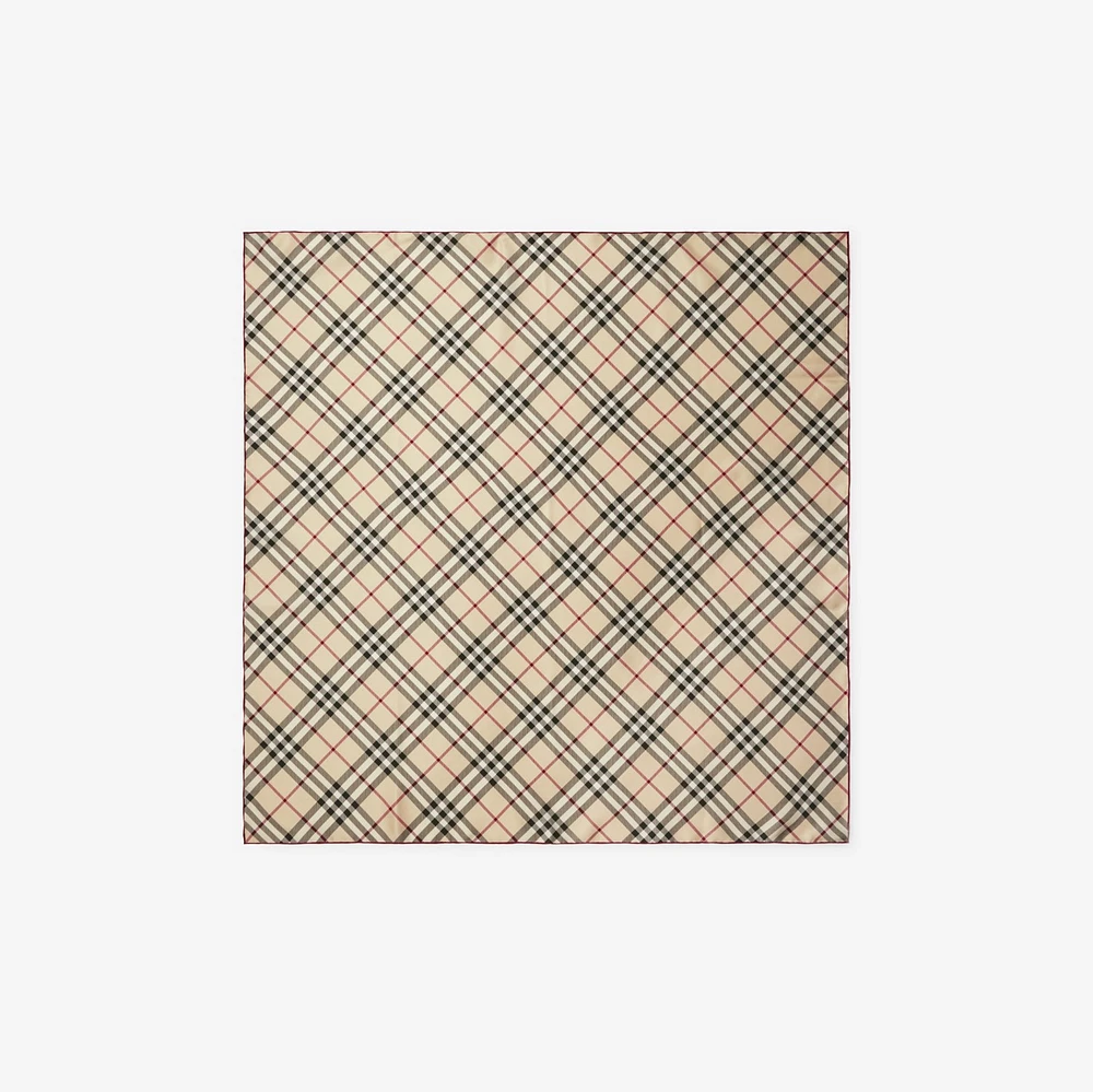 Check Silk Scarf in Stone | Burberry® Official