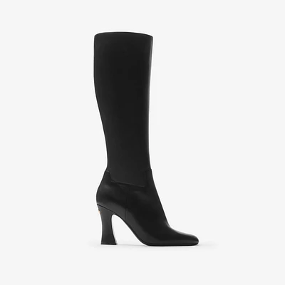 Leather Trinket High Boots in Black - Women | Burberry® Official