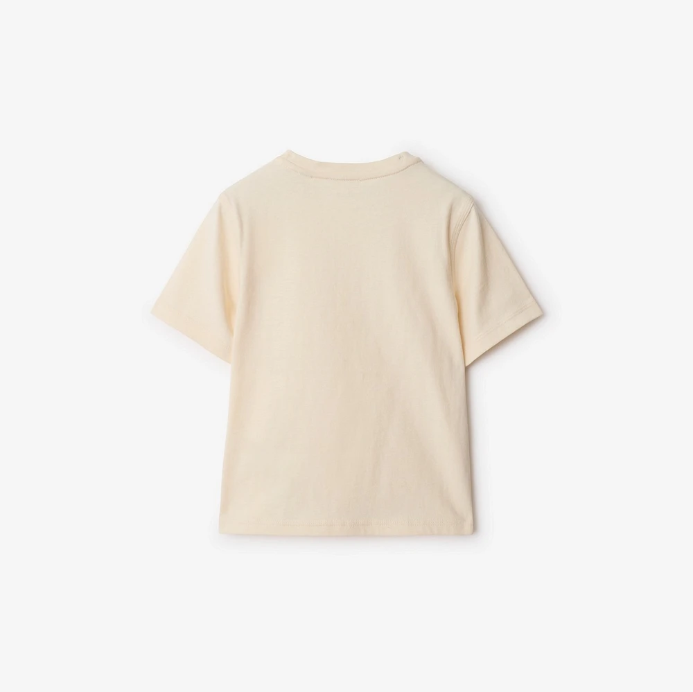 Logo Cotton T-shirt in Calico | Burberry® Official