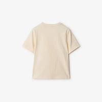 Logo Cotton T-shirt in Calico | Burberry® Official