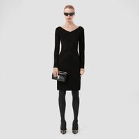 Chevron Check Viscose Blend Jacquard Dress Black - Women | Burberry® Official