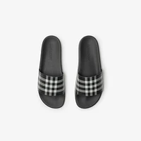 Check Slides in Black/calico - Men, Technical | Burberry® Official