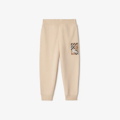 Check Label Cotton Jogging Pants in Calico | Burberry® Official