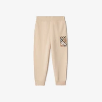 Check Label Cotton Jogging Pants in Calico | Burberry® Official
