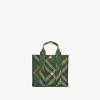 Mini Check Knitted Tote in Ivy - Women | Burberry® Official