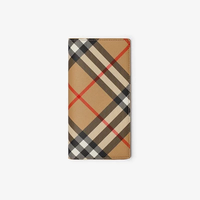 Check Continental Wallet in Sand - Men, Canvas | Burberry® Official