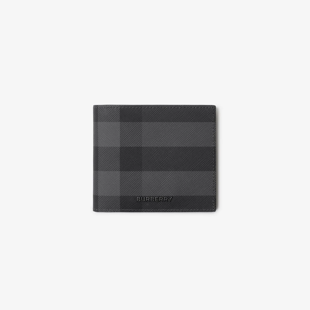Check Bifold Wallet in Charcoal - Men, Canvas | Burberry® Official