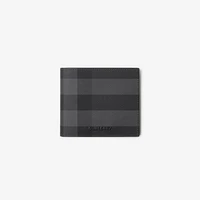 Check Bifold Wallet in Charcoal - Men, Canvas | Burberry® Official