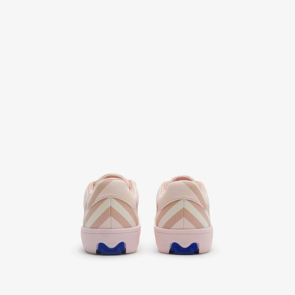Check Cotton Sneakers in Shell - Children | Burberry® Official