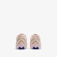 Check Cotton Sneakers in Shell - Children | Burberry® Official