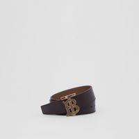 Reversible Leather Wide TB Belt Bark Brown - Men | Burberry® Official