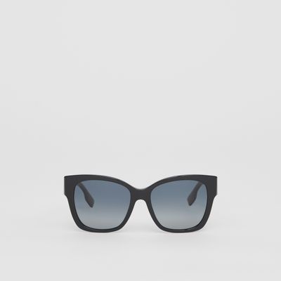 Monogram Motif Square Frame Sunglasses in Black - Women | Burberry® Official