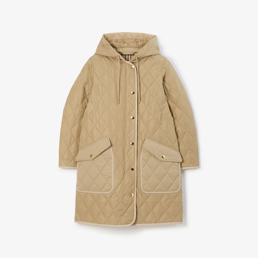 Quilted Thermoregulated Coat in Archive beige - Women, Nylon | Burberry® Official