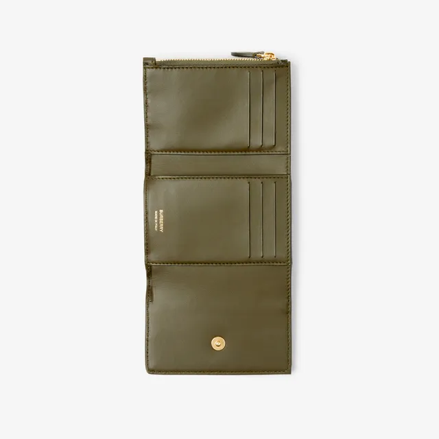 Check Continental Wallet in Olive Green - Women | Burberry® Official