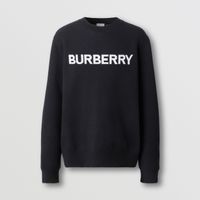 Logo Intarsia Wool Cotton Sweater Coal Blue - Men | Burberry® Official