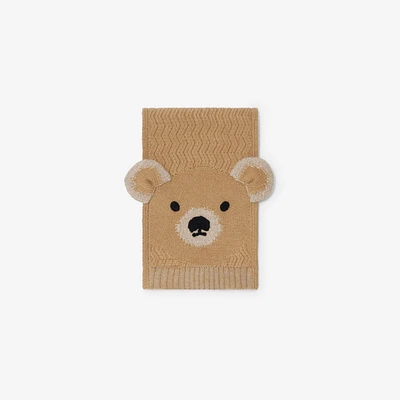 Thomas Bear Wool Scarf in Pale stone - Children | Burberry® Official