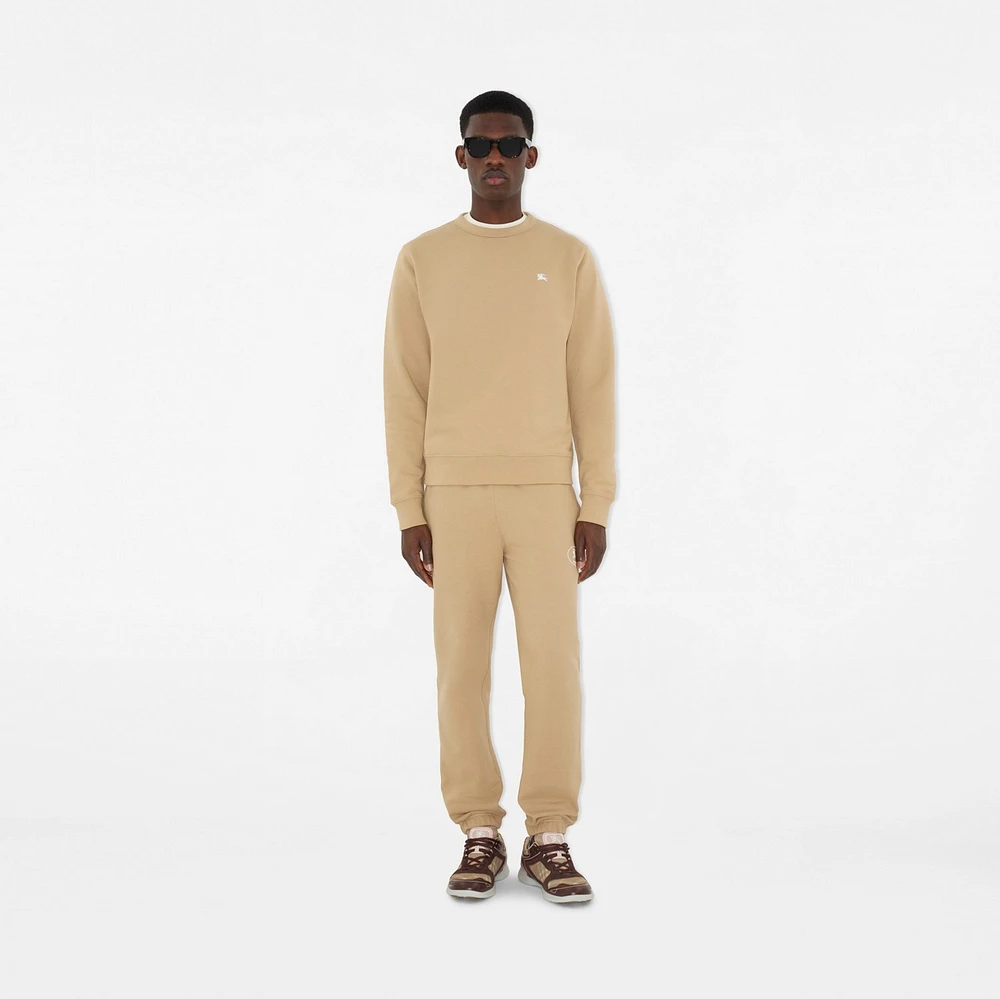 Knight Stamp Cotton Jogging Pants in Flax - Men | Burberry® Official