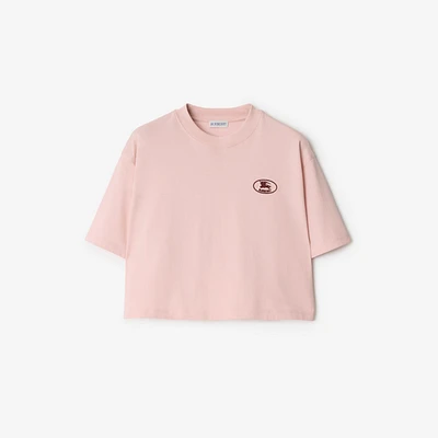 Cropped Cotton T-shirt in Bouquet - Women | Burberry® Official