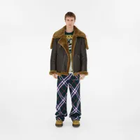 Shearling Aviator Jacket in Otter - Men | Burberry® Official