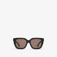 Inlaid Check Square Sunglasses in Tortoiseshell - Women | Burberry® Official