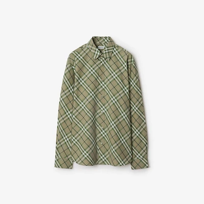 Regular Fit Check Cotton Shirt in Saxon - Men | Burberry® Official
