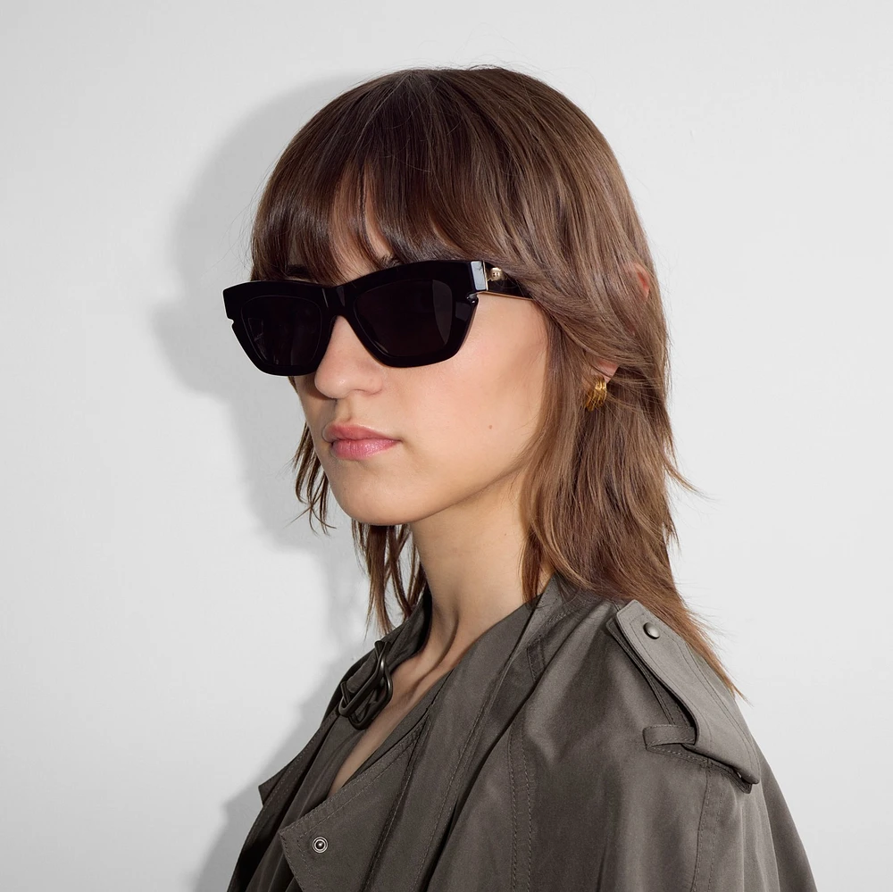 Inlaid Check Cat-eye Sunglasses​ in Black - Women | Burberry® Official