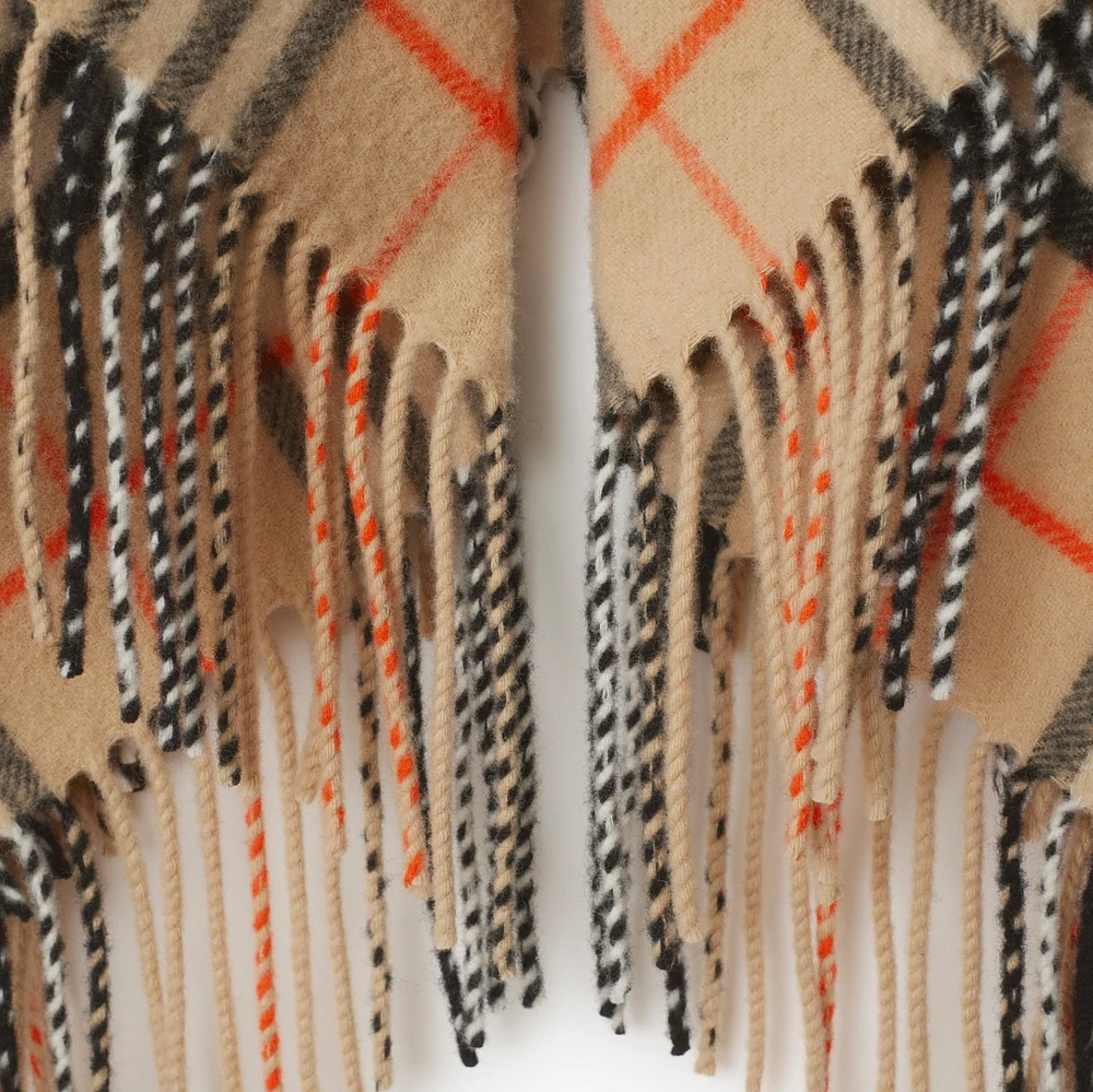 Check Wool Cashmere Cape in Sand | Burberry® Official
