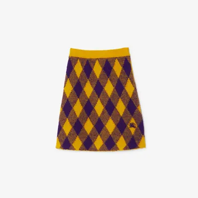Argyle Wool Skirt in Pear - Women | Burberry® Official