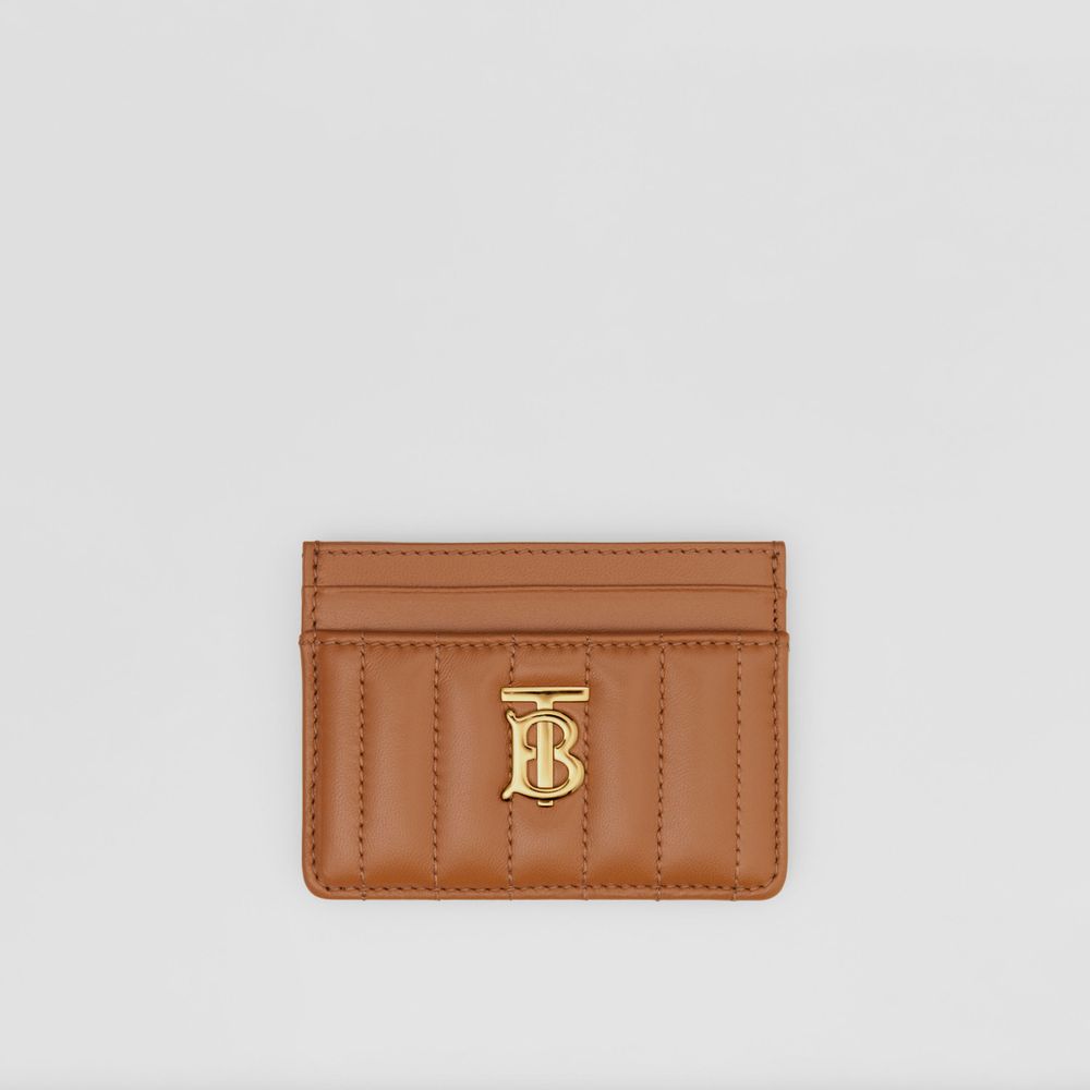 Quilted Leather Lola Card Case in Marple Brown - Women | Burberry® Official