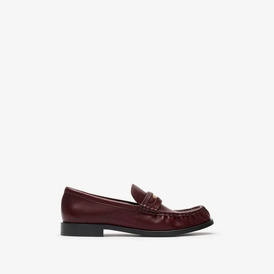 Leather Cadet Loafers in Fig - Women | Burberry® Official