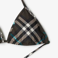 Check Bikini Top in Snug - Women, Nylon | Burberry® Official