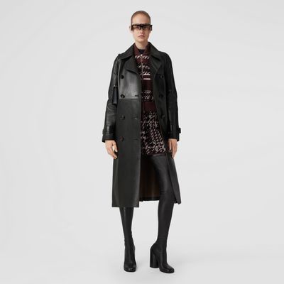 Leather Waterloo Trench Coat Black - Women | Burberry® Official