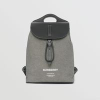 Horseferry Print Canvas and Leather Pocket Backpack in Black/grey - Men | Burberry® Official