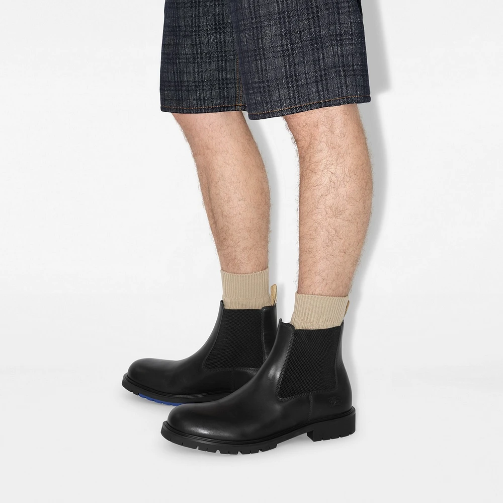 Leather Rogue Chelsea Boots in Black - Men | Burberry® Official