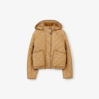 Cropped Quilted Nylon Jacket in Archive beige - Women | Burberry® Official