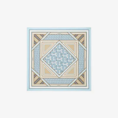 Montage Print Silk Square Scarf in Pale blue/pistachio | Burberry® Official