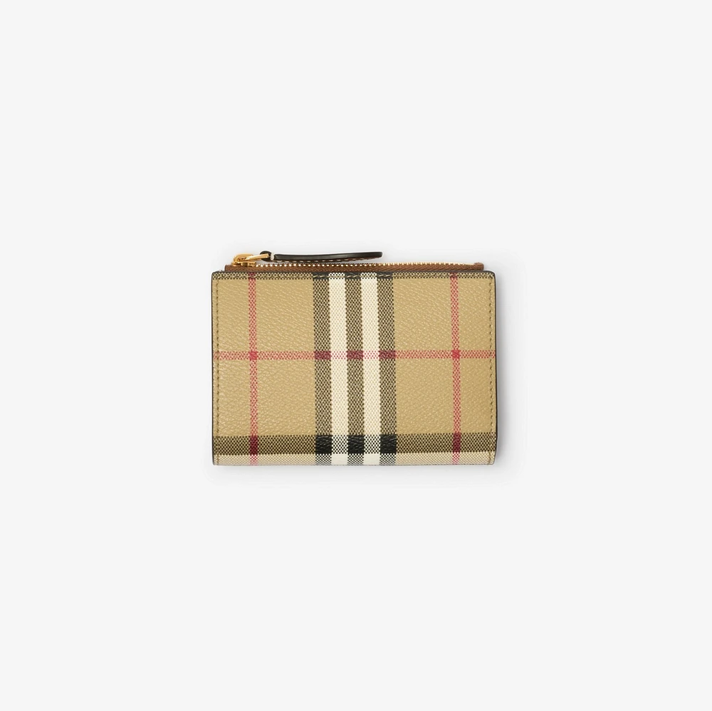 Small Check Bifold Wallet in Archive beige - Women | Burberry® Official