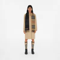 Contrast Check Cashmere Scarf in Archive beige/ | Burberry® Official