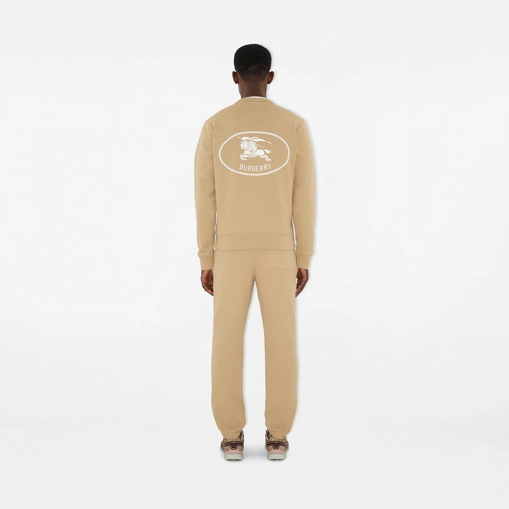 Knight Stamp Cotton Jogging Pants in Flax - Men | Burberry® Official