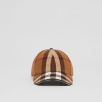 Exaggerated Check Wool Baseball Cap Birch Brown | Burberry® Official