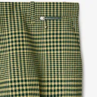 Warped Houndstooth Wool Trousers in Ivy - Men | Burberry® Official