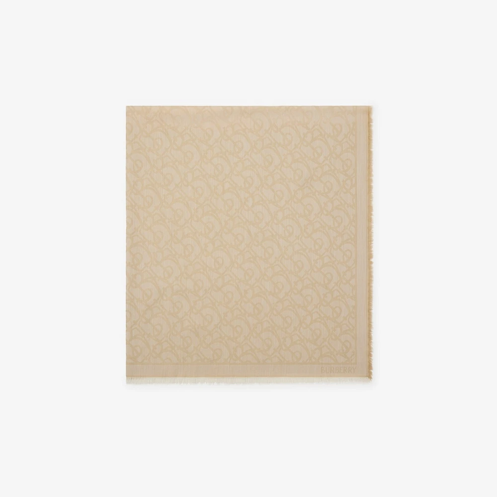 B Charm Wool Scarf in Sand | Burberry® Official