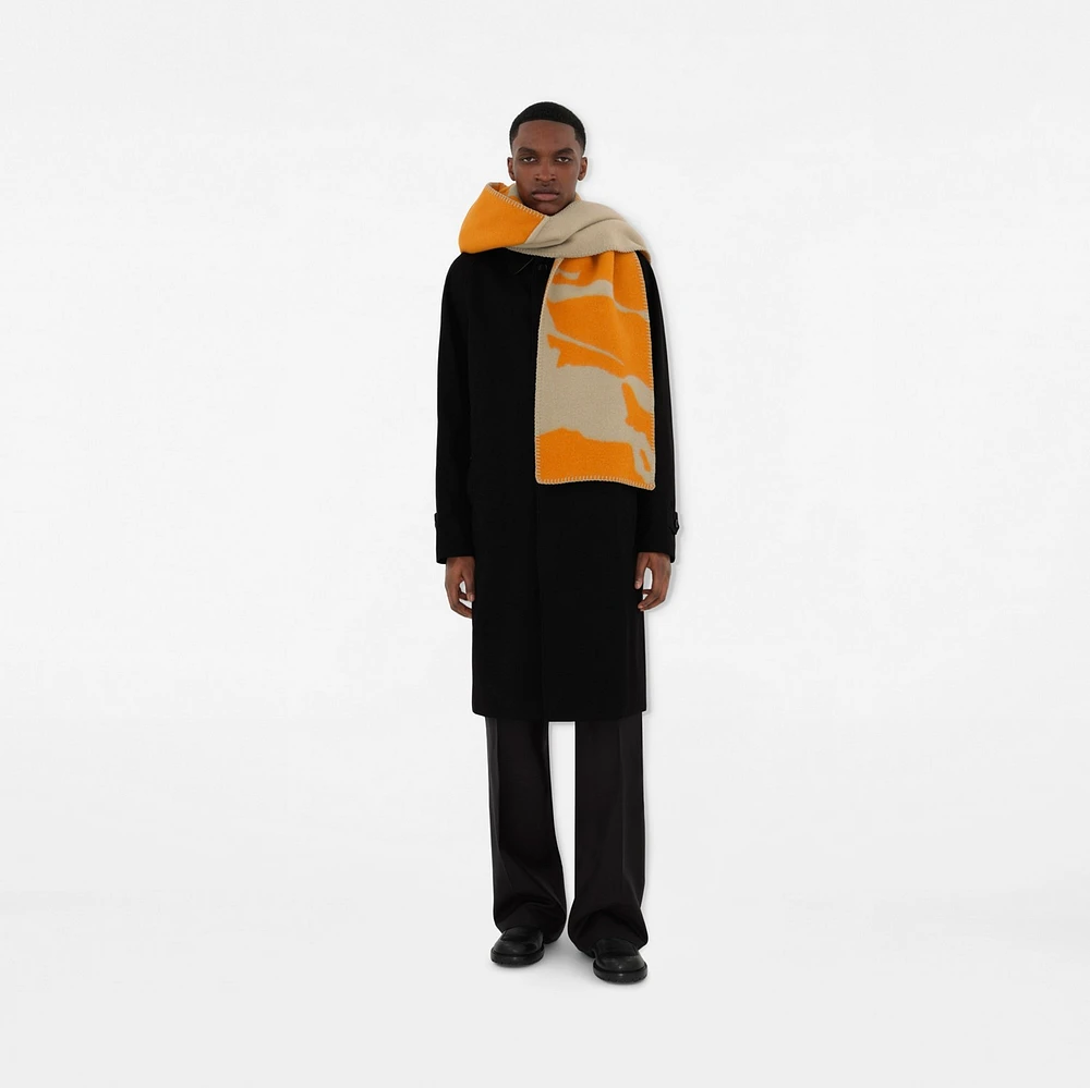 EKD Wool Hooded Scarf in Hunter/pumpkin | Burberry® Official