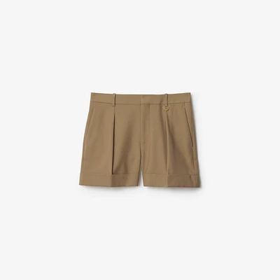Wool Tailored Shorts in Puddle - Women | Burberry® Official