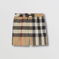 Exaggerated Check Drawcord Swim Shorts Archive Beige - Men | Burberry® Official