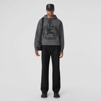 EKD Wool Jacquard Oversized Hoodie Dark Grey Melange - Men | Burberry® Official