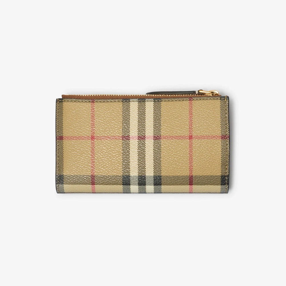 Check Bifold Wallet in Archive beige/briar brown
